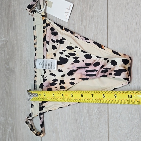 NWT Good American Women Rose Waist Cheeky Cheetah Swim Bikini Bottom sz 4/XL - Picture 6 of 10